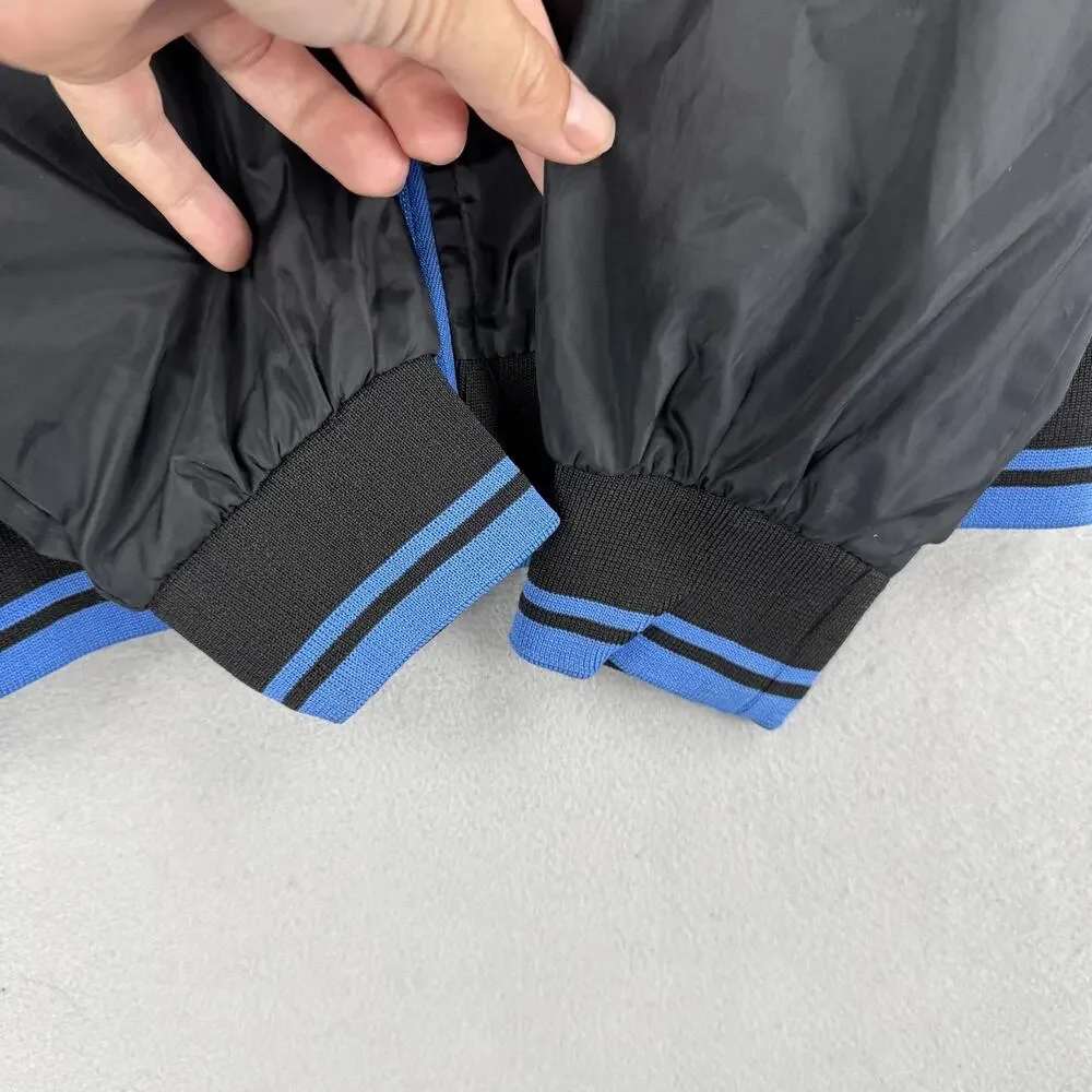 Vintage Adidas Originals Jacket Mens Medium Black Blue Hood Windbreaker Full Zip